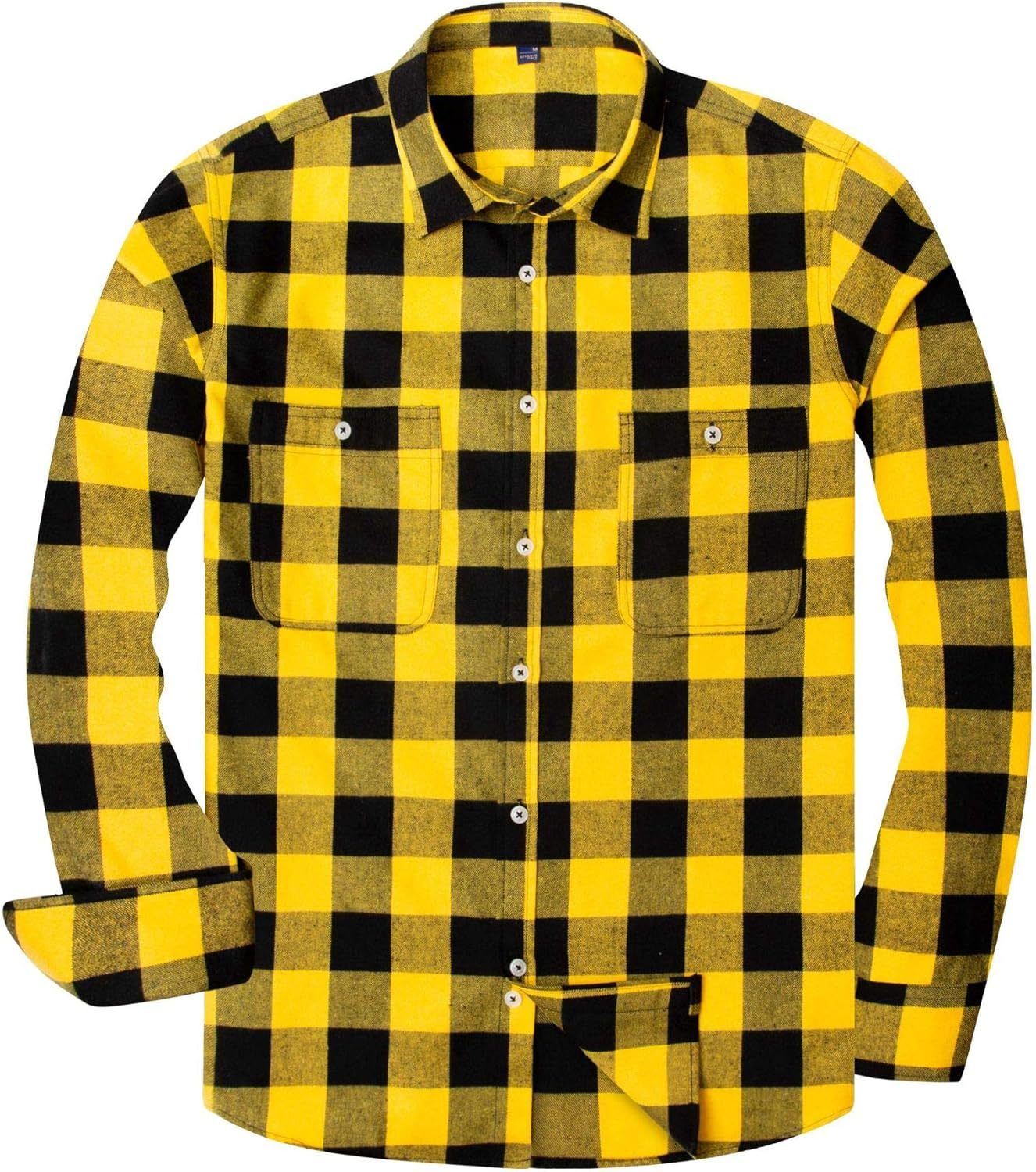 Alimens & Gentle Boy's Flannel Shirt Button Down Long Sleeve Plaid Casual Shirts