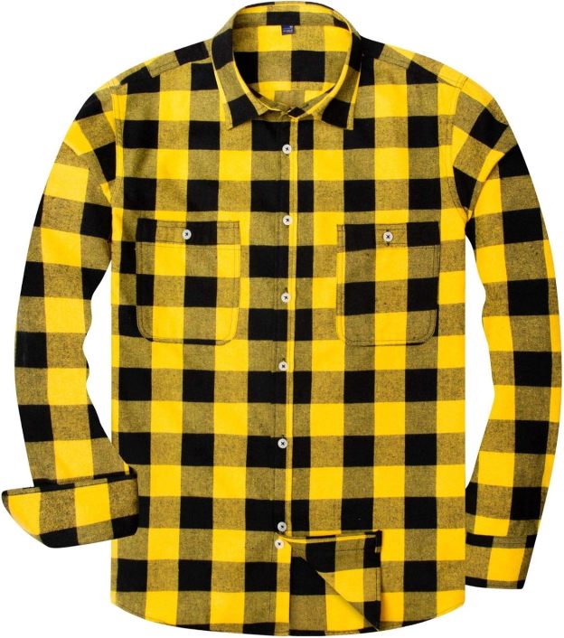 Alimens & Gentle Boy's Flannel Shirt Button Down Long Sleeve Plaid Casual Shirts