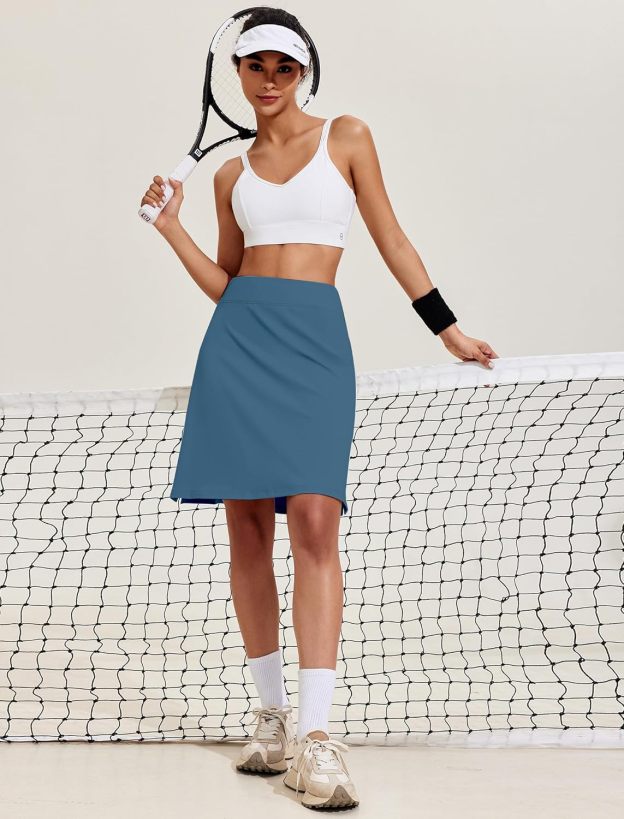 Women’s 20"-Inch Knee-Length Athletic Skirt with Pockets