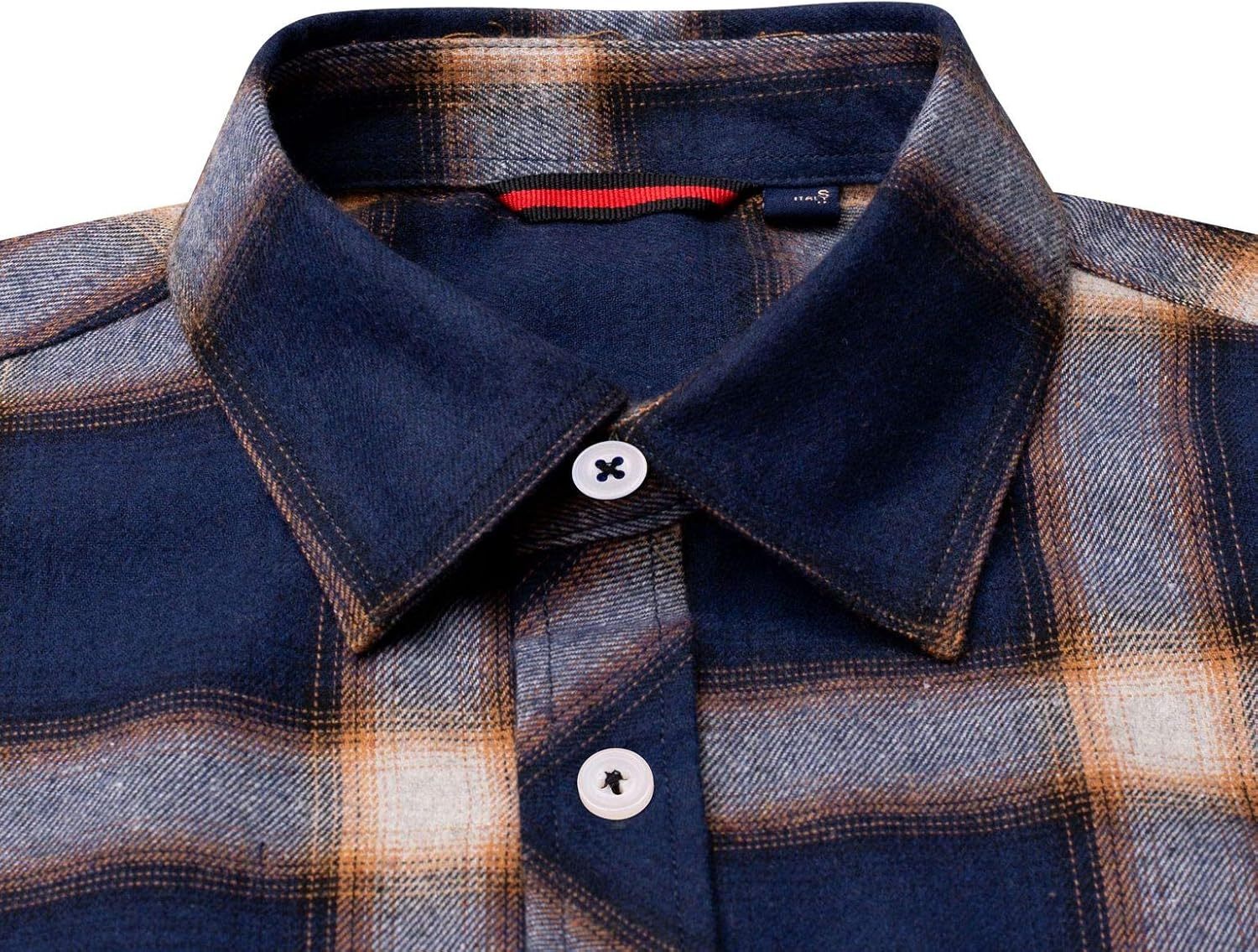 Alimens & Gentle Boy's Flannel Shirt Button Down Long Sleeve Plaid Casual Shirts