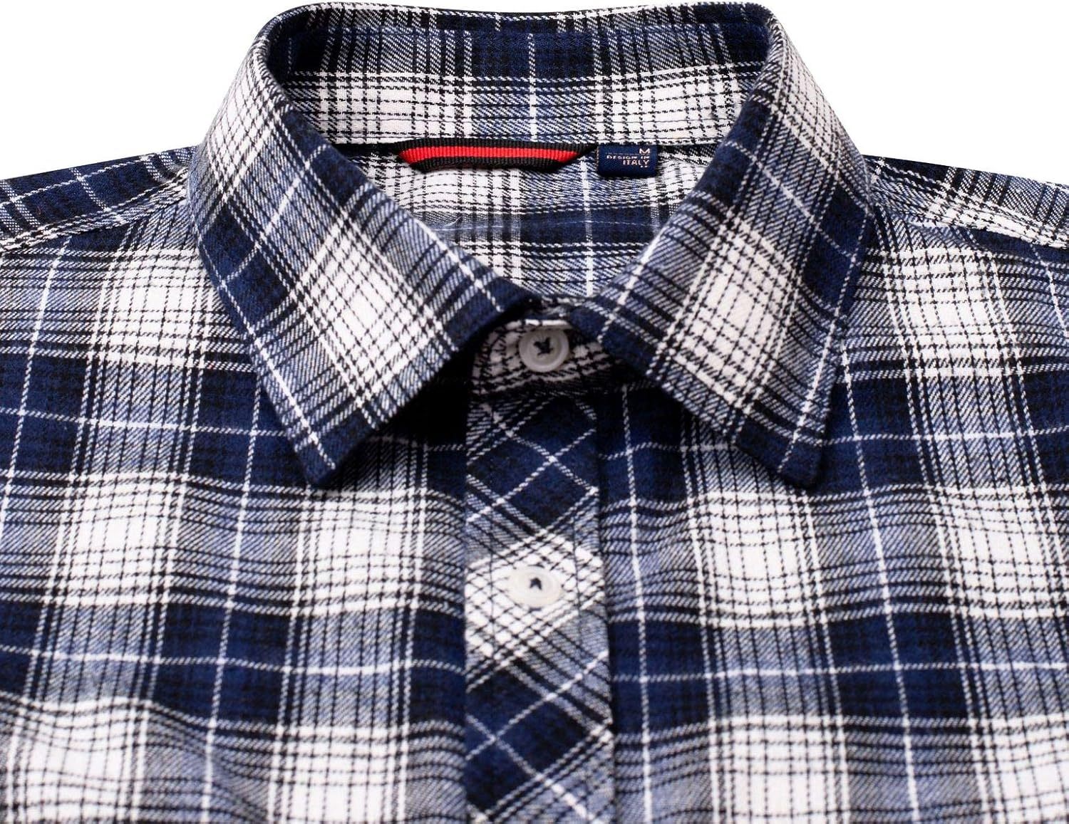 Alimens & Gentle Boy's Flannel Shirt Button Down Long Sleeve Plaid Casual Shirts