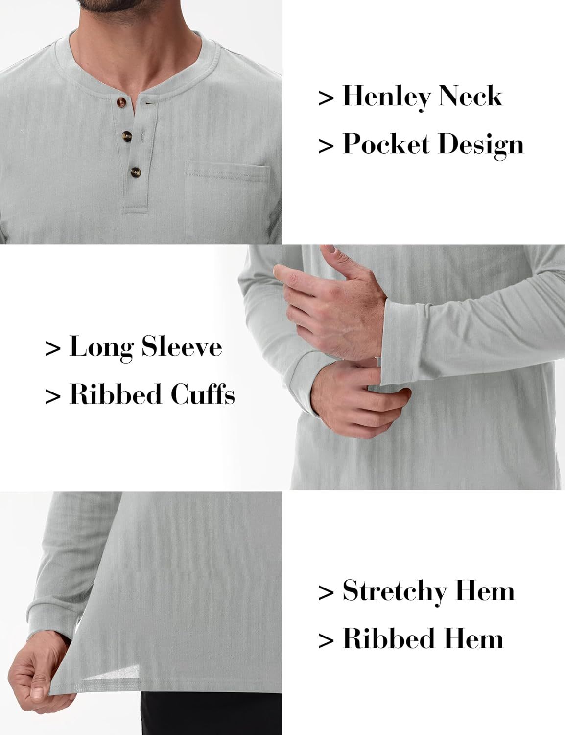 💫Clearance Sale-🔥12 PAIRS-$32.86⚡Men's Fashion Vintage Distressed Pocket Long Sleeve Henley Shirt
