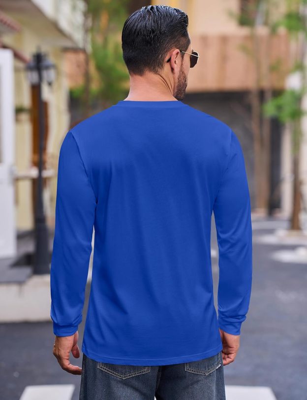 💫Clearance Sale-🔥12 PAIRS-$32.86⚡Men's Fashion Vintage Distressed Pocket Long Sleeve Henley Shirt
