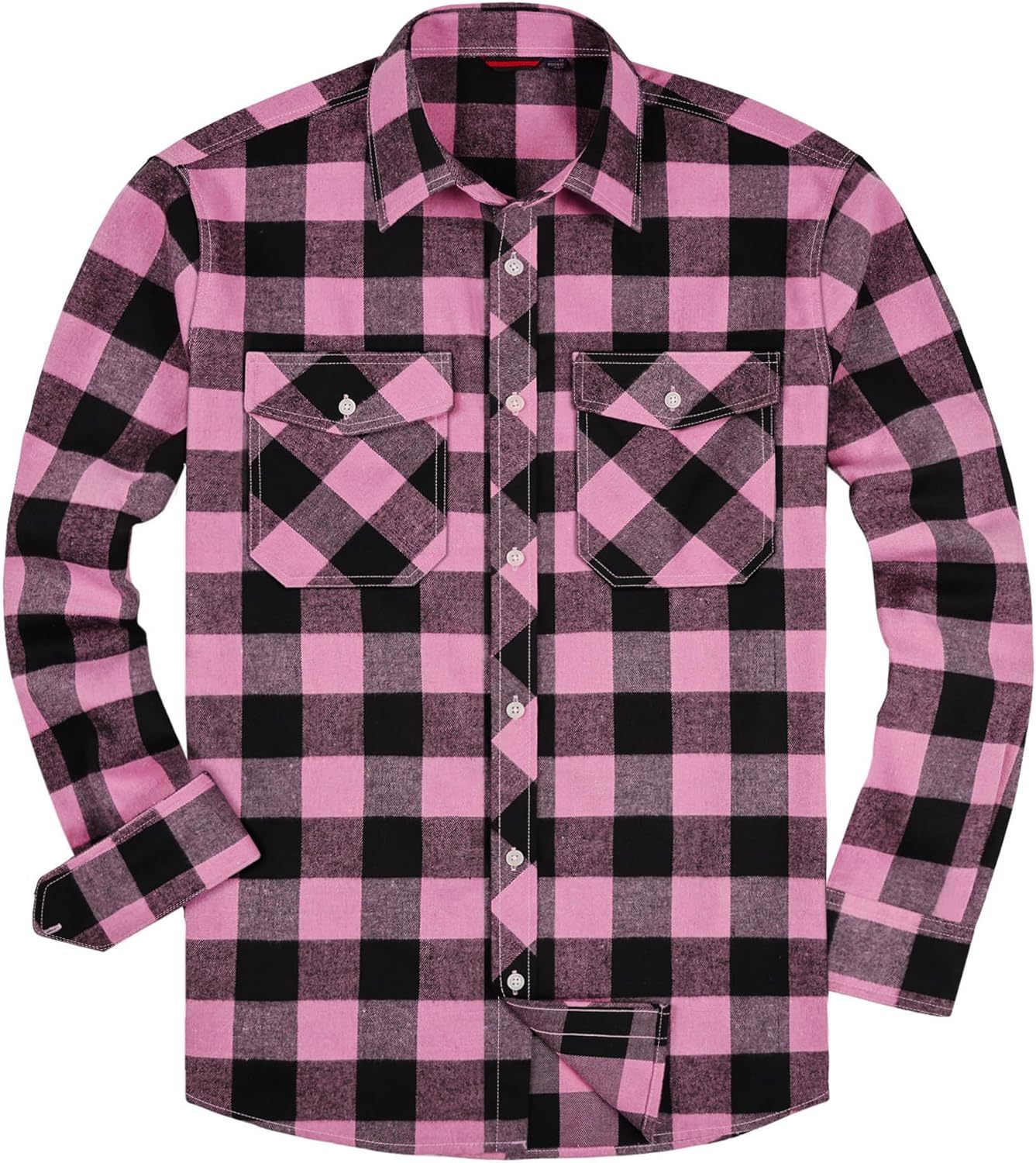 Alimens & Gentle Boy's Flannel Shirt Button Down Long Sleeve Plaid Casual Shirts
