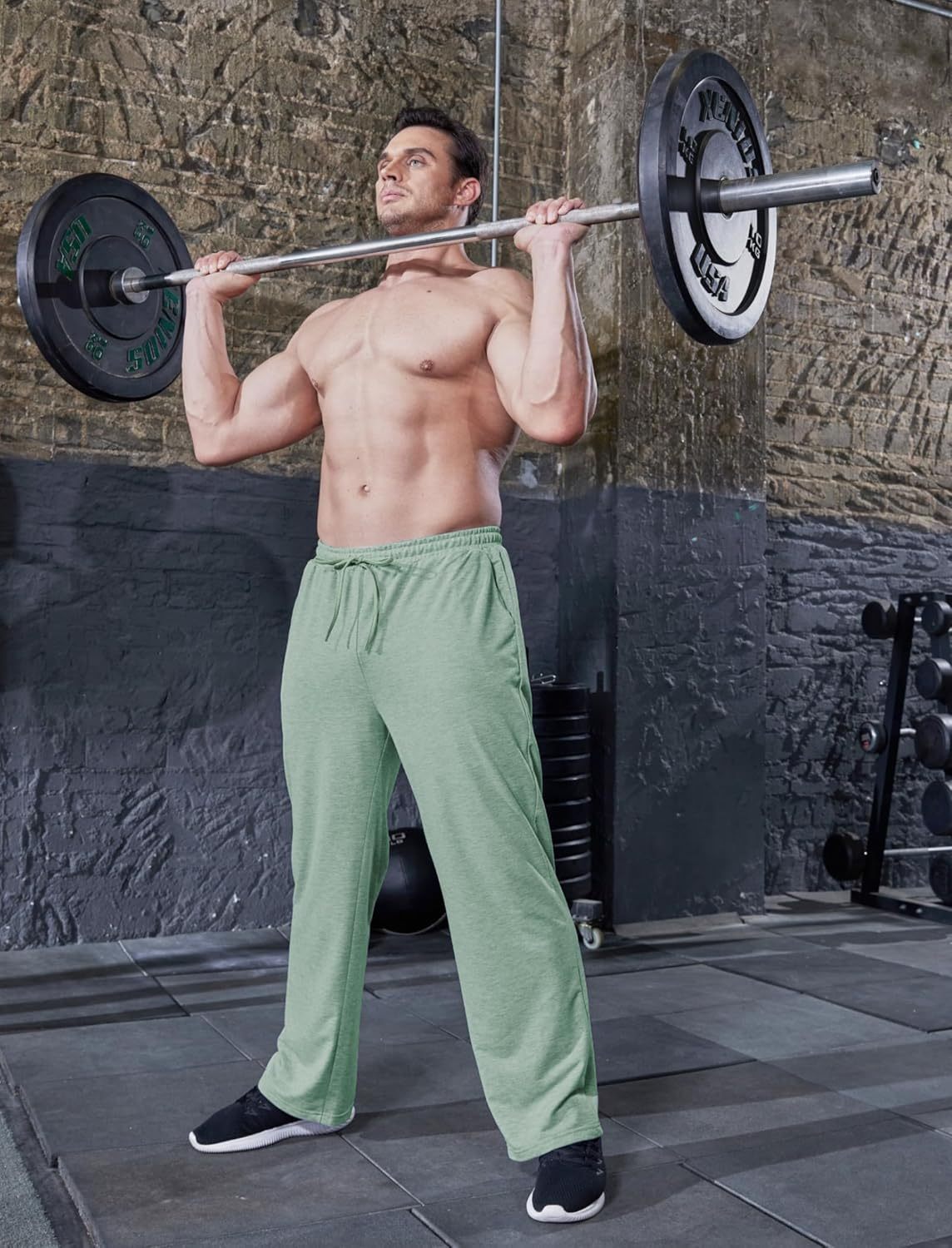 Deyeek Men's Lightweight Sweatpants Open Bottom Sweat Pants for Men Straight Leg Gym Sweatpants Lounge Pants with Pockets