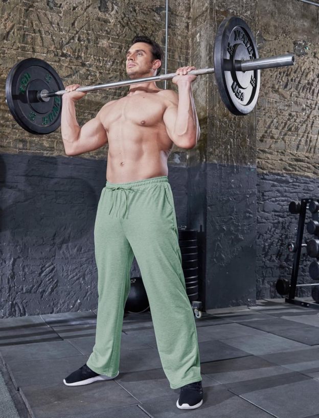 Deyeek Men's Lightweight Sweatpants Open Bottom Sweat Pants for Men Straight Leg Gym Sweatpants Lounge Pants with Pockets
