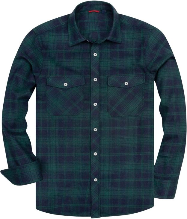 Alimens & Gentle Boy's Flannel Shirt Button Down Long Sleeve Plaid Casual Shirts
