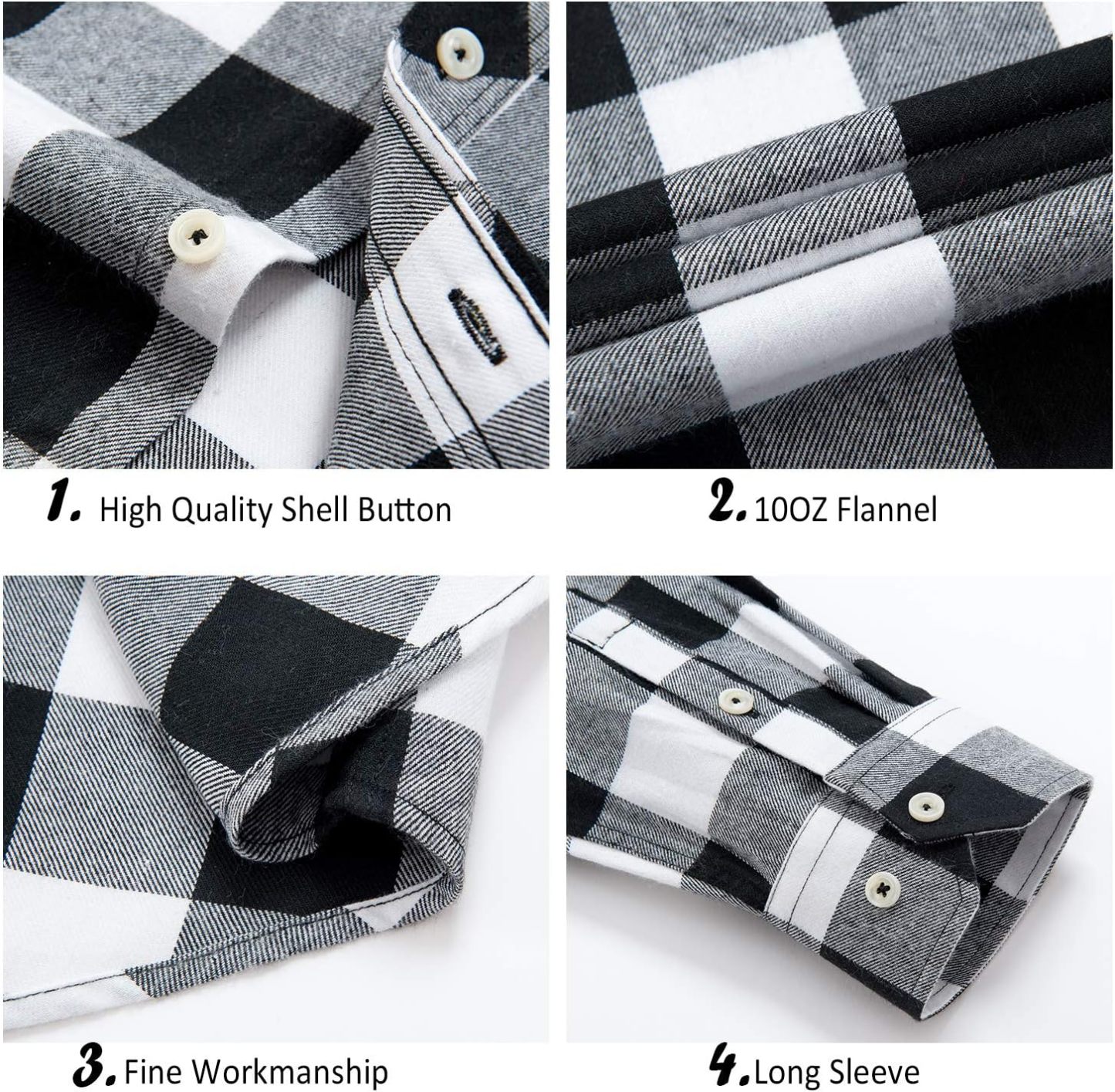 Alimens & Gentle Boy's Flannel Shirt Button Down Long Sleeve Plaid Casual Shirts