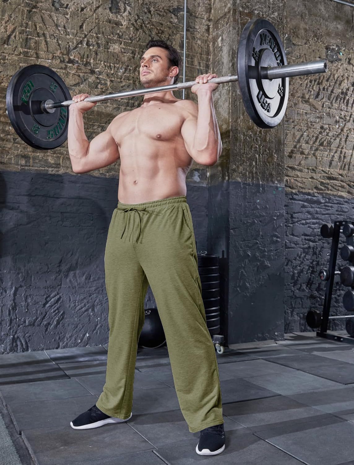 Deyeek Men's Lightweight Sweatpants Open Bottom Sweat Pants for Men Straight Leg Gym Sweatpants Lounge Pants with Pockets