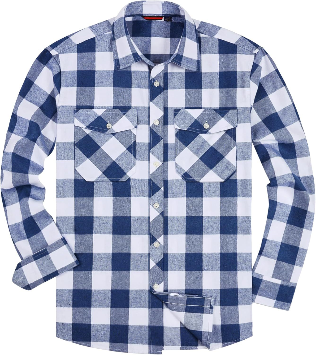 Alimens & Gentle Boy's Flannel Shirt Button Down Long Sleeve Plaid Casual Shirts