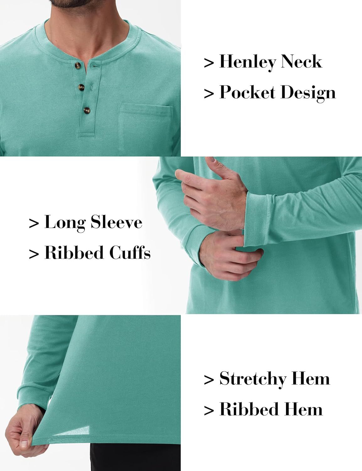 💫Clearance Sale-🔥12 PAIRS-$32.86⚡Men's Fashion Vintage Distressed Pocket Long Sleeve Henley Shirt