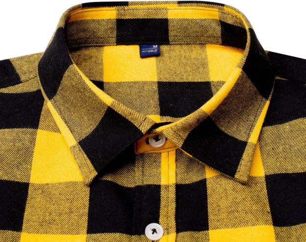 Alimens & Gentle Boy's Flannel Shirt Button Down Long Sleeve Plaid Casual Shirts