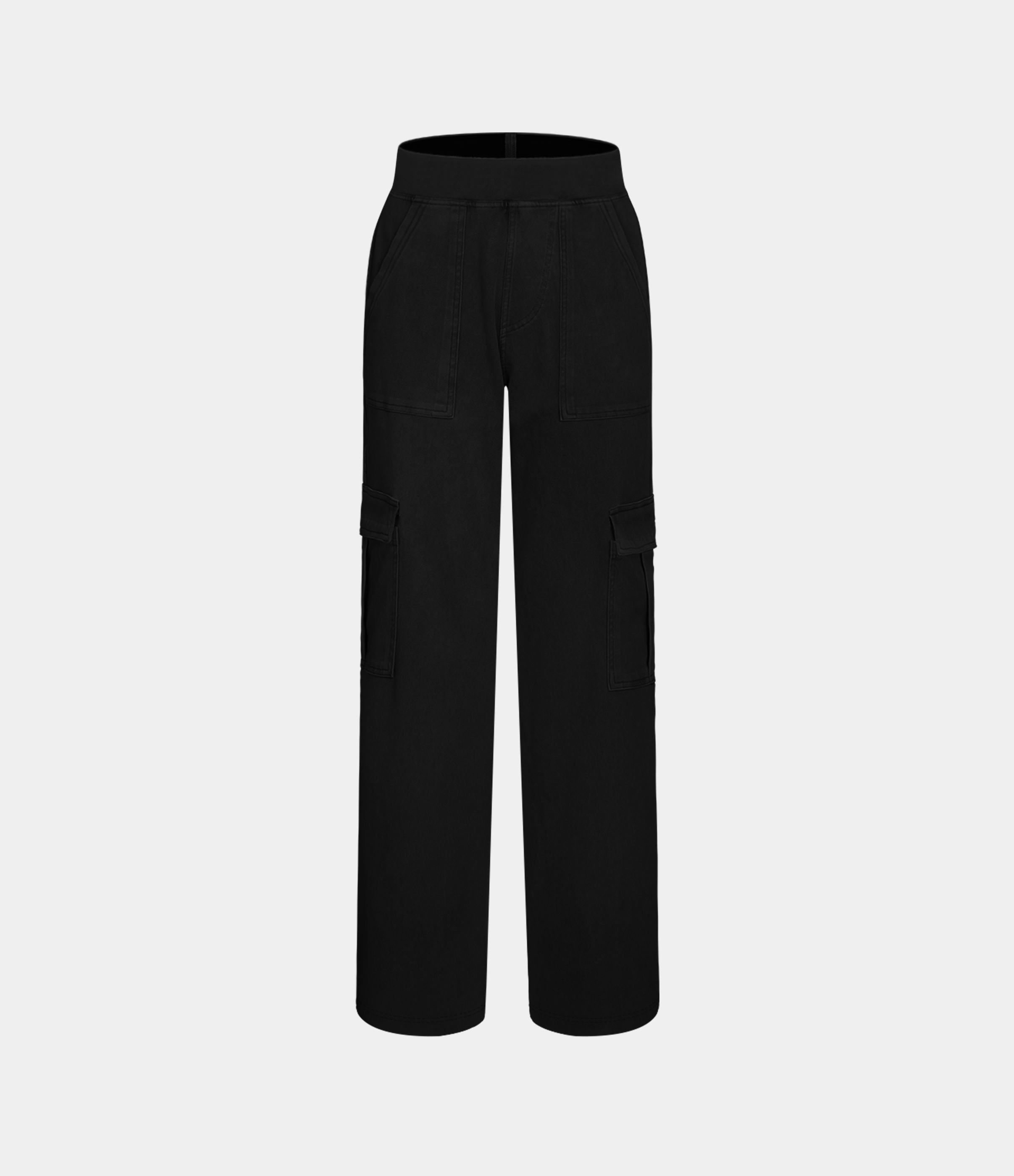 Mid Rise Pockets Straight Leg Casual Cargo Jeans