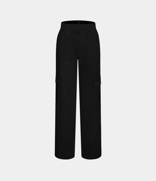 Mid Rise Pockets Straight Leg Casual Cargo Jeans