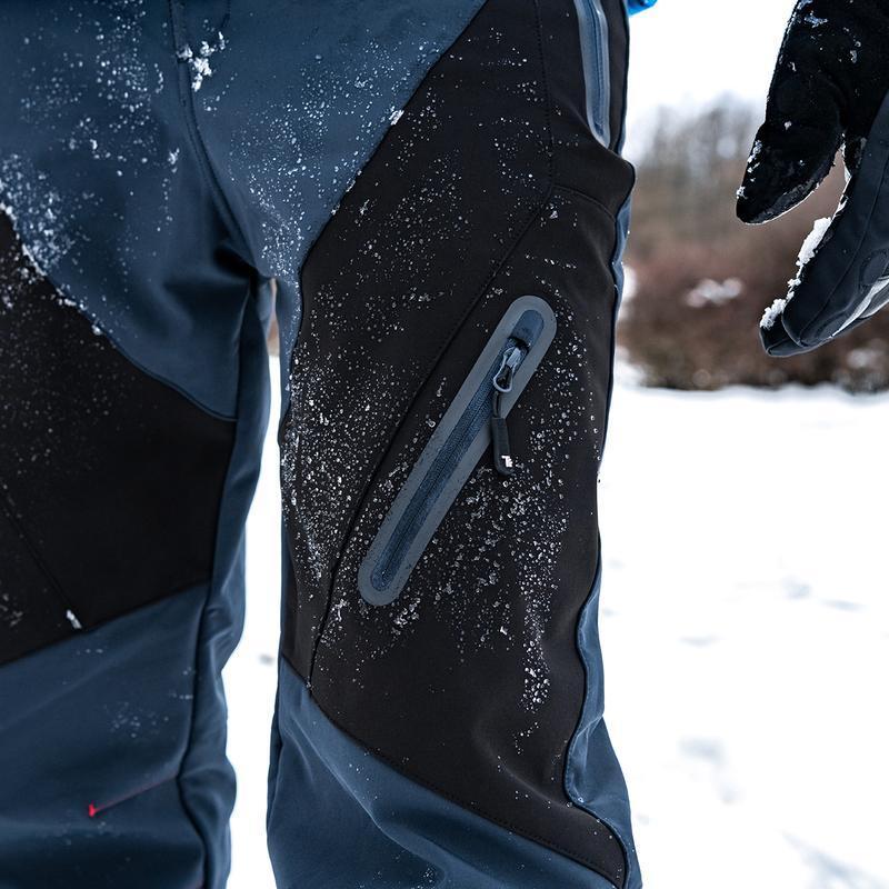 Men's All-Weather Insulated Cargo Pants - Waterproof Winter Snow Trousers with Fleece Lining