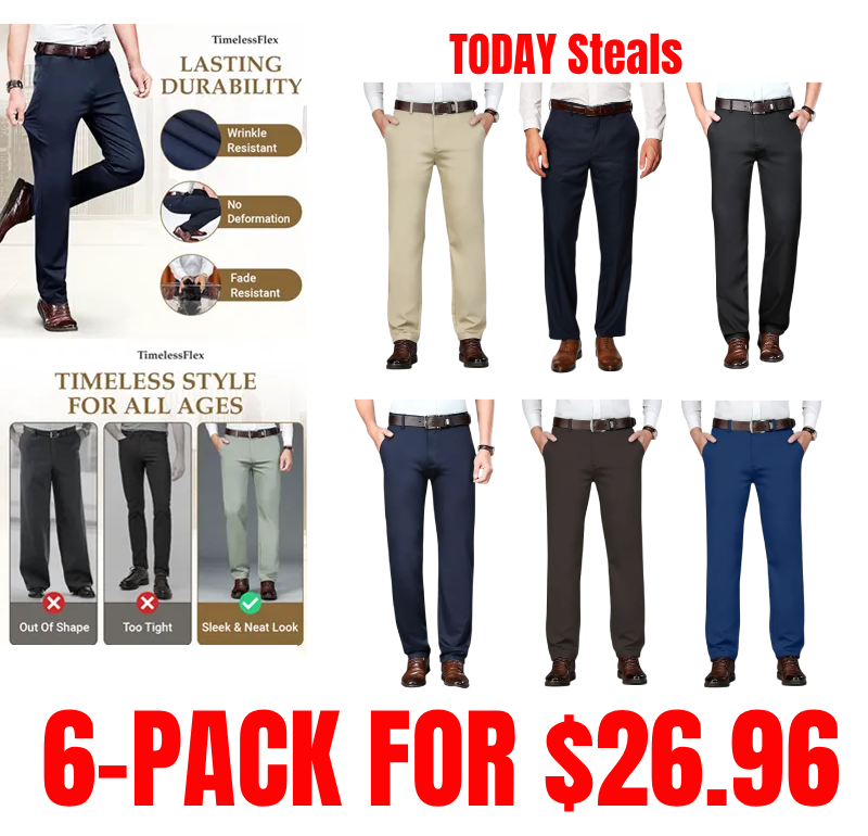  Men's High Elastic Business Casual Pants