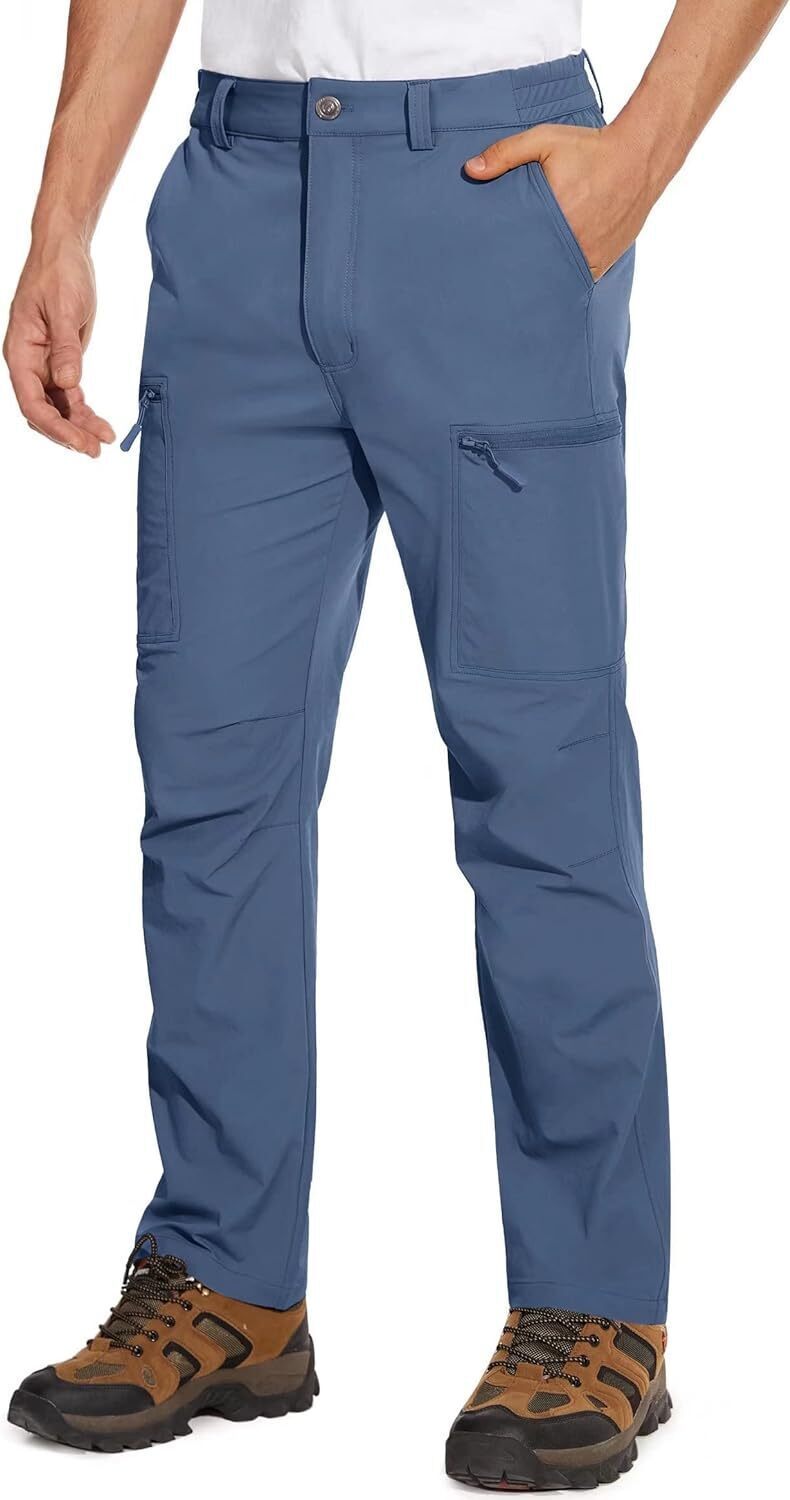 7-park Men's Hiking Pants 6 Pockets,Water Resistant Ripstop Outdoor Pants,Lightweight Quick Dry Fishing Work Pants
