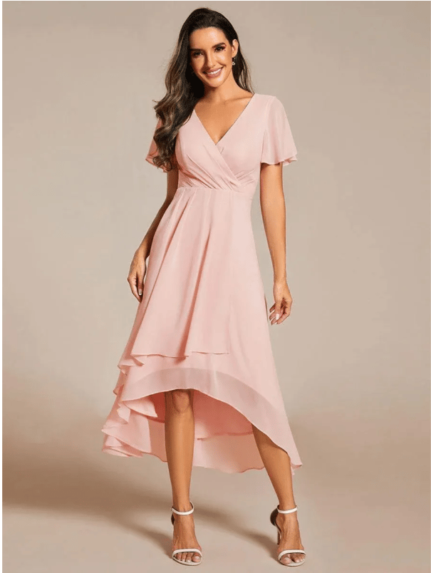 Last Day 89% OFF 🔥 Ruffles Sleeve Pleated V-Neck A-Line Midi Dress (buy two free shipping!!!)