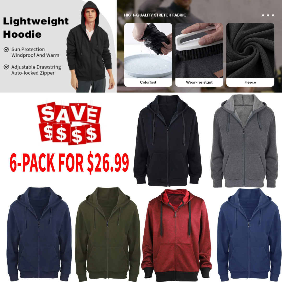 Men's Cashmere Full Zip Casual Long Sleeve Sweatshirt