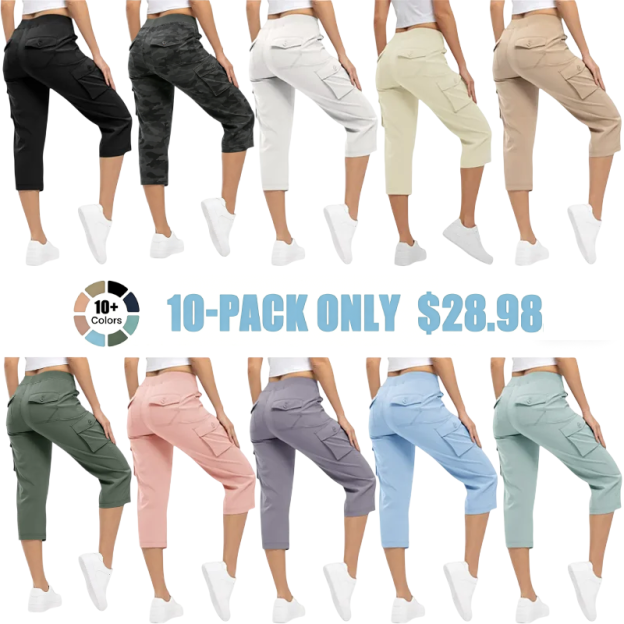 ✨Women’s Loose-Fit Lightweight Quick-Dry Capri Pants with Pockets — Perfect for Summer Travel and Hiking