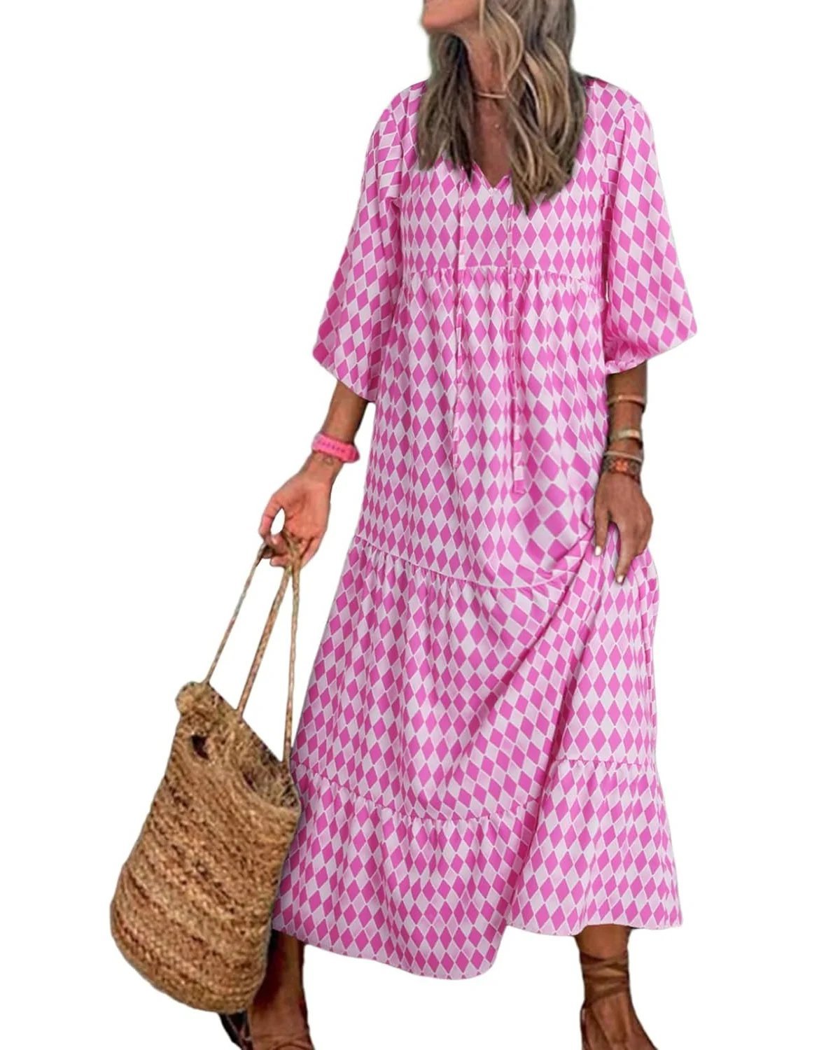 Last Day 89% OFF 🔥 ✨Women's Puff Sleeve Floral Boho Maxi Dress