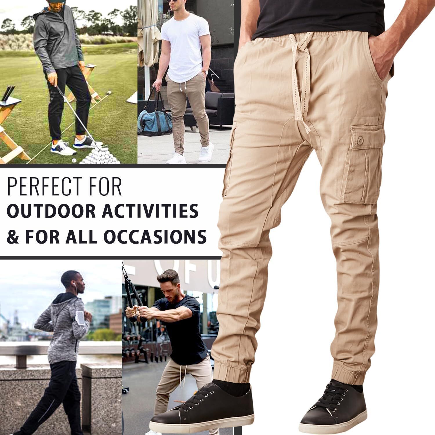 Last Day Promotion🔥3-Pack Men's Cotton Flex Stretch Cargo CombatJogger Pants (Sizes, S-6XL)
