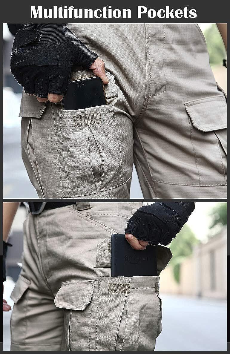 (7 Pants)  Men's Outdoor Tactical Pants Rip Stop Lightweight Waterproof Military Combat