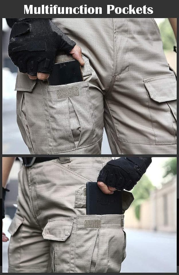 (7 Pants)  Men's Outdoor Tactical Pants Rip Stop Lightweight Waterproof Military Combat