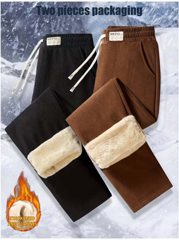 Women'S Casual Sports Pants, Fleece-Lined, Thickened, Warm Women'S Straight-Leg Corduroy Pants, Fashionable Casual Women'S Pants