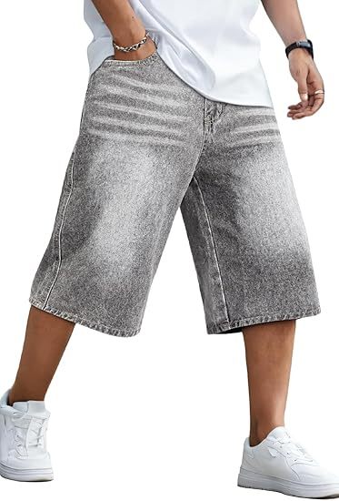 Men's Loose-Fit Denim Shorts — Stretchy, Relaxed Fit