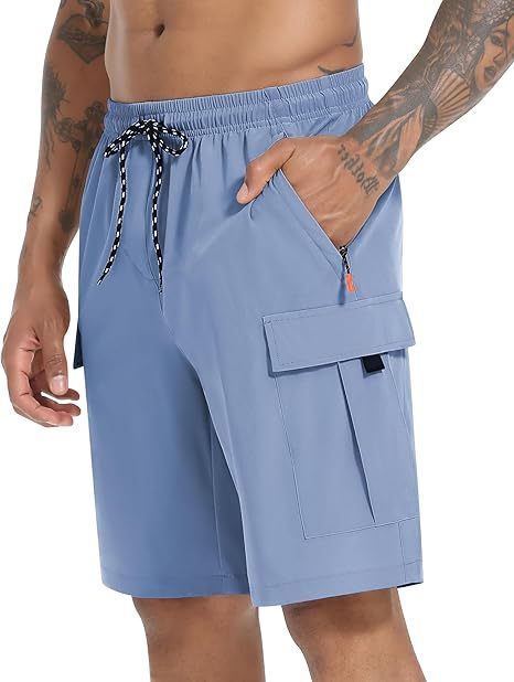 Men's Casual Stretch Cargo Shorts Quick Dry Lightweight Stretch Hiking Shorts for Men with 5 Pockets
