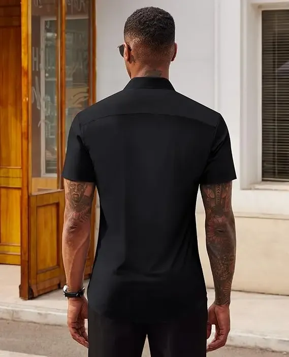 Men's stretch slim fit wrinkle-free shirt