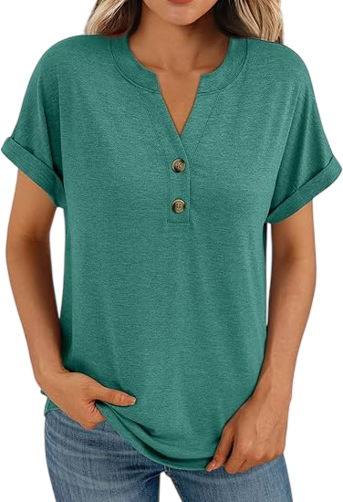 Women’s Casual V-Neck Henley Top