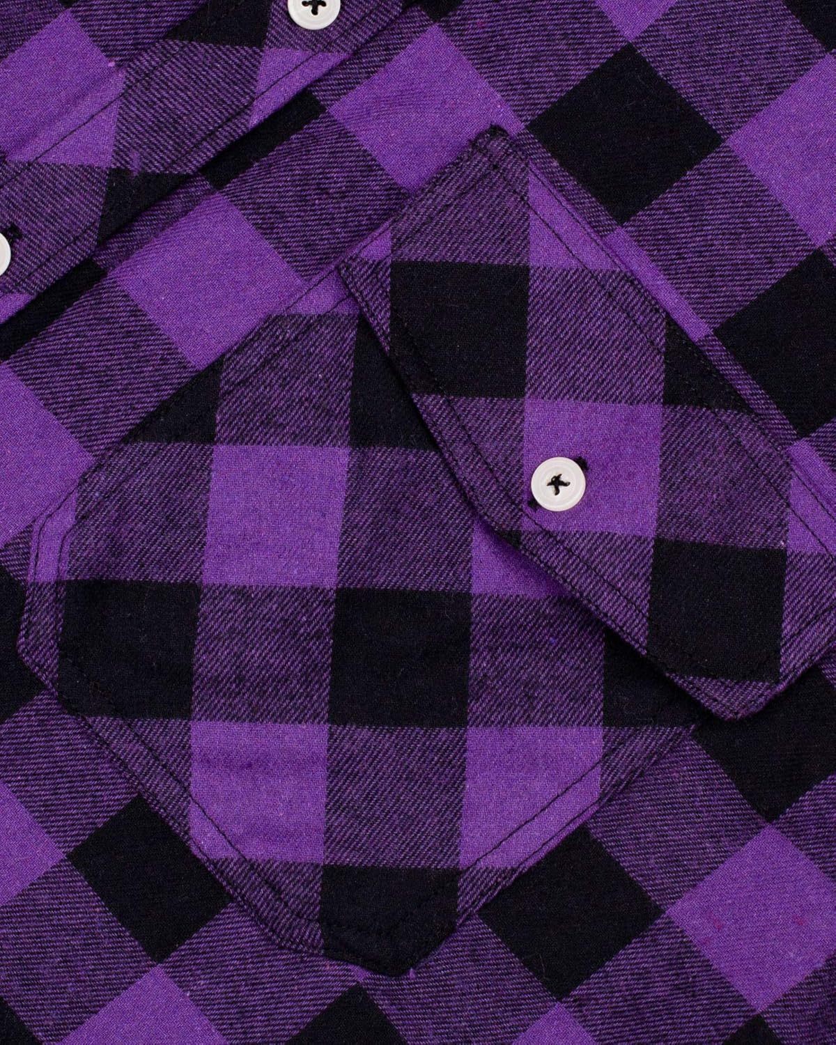 Alimens & Gentle Boy's Flannel Shirt Button Down Long Sleeve Plaid Casual Shirts
