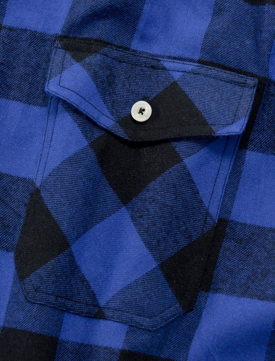 Alimens & Gentle Boy's Flannel Shirt Button Down Long Sleeve Plaid Casual Shirts