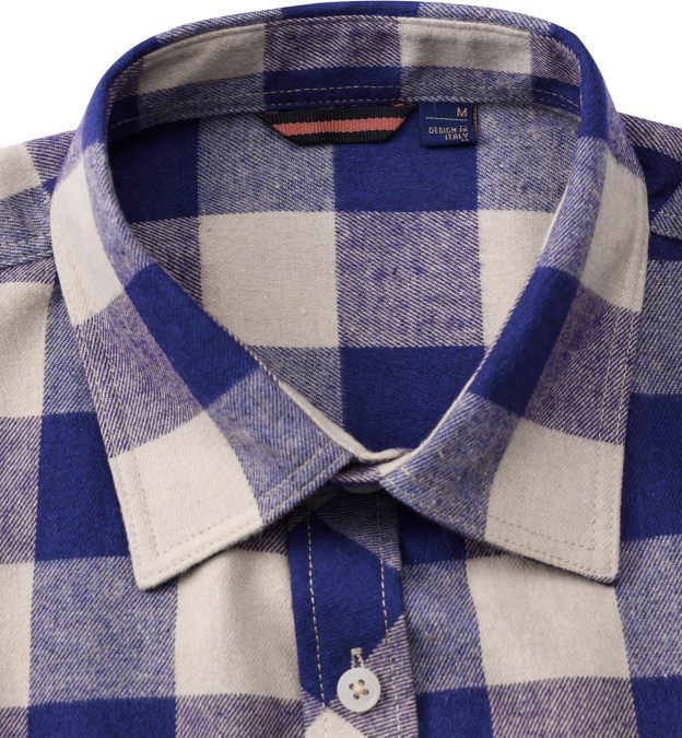 Alimens & Gentle Boy's Flannel Shirt Button Down Long Sleeve Plaid Casual Shirts