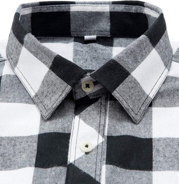 Alimens & Gentle Boy's Flannel Shirt Button Down Long Sleeve Plaid Casual Shirts