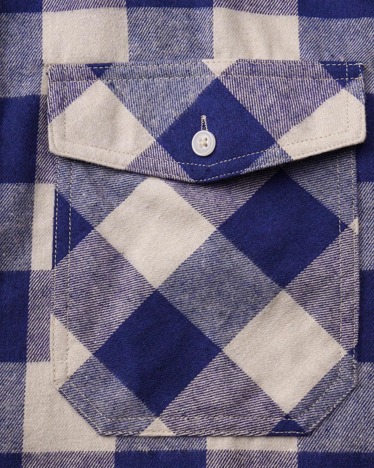 Alimens & Gentle Boy's Flannel Shirt Button Down Long Sleeve Plaid Casual Shirts
