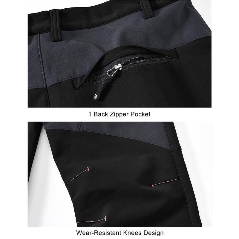 Men's All-Weather Insulated Cargo Pants - Waterproof Winter Snow Trousers with Fleece Lining