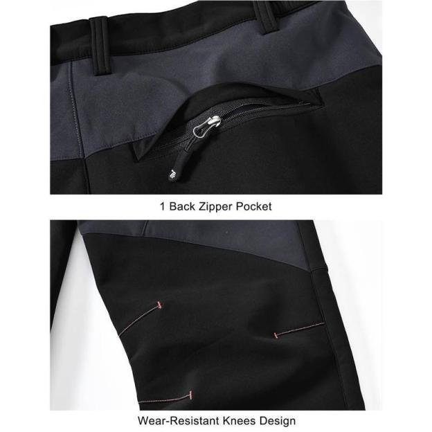 Men's All-Weather Insulated Cargo Pants - Waterproof Winter Snow Trousers with Fleece Lining