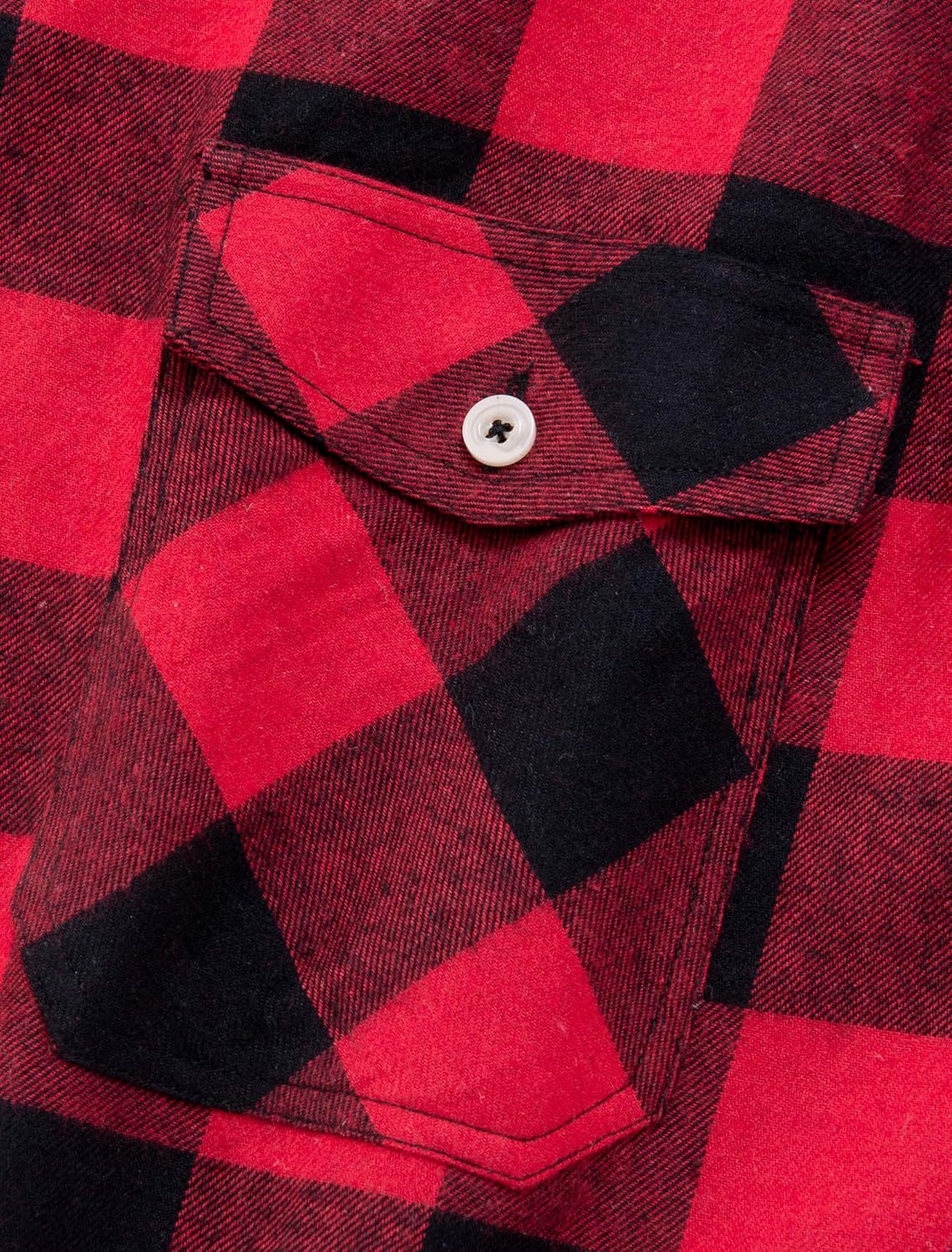 Alimens & Gentle Boy's Flannel Shirt Button Down Long Sleeve Plaid Casual Shirts