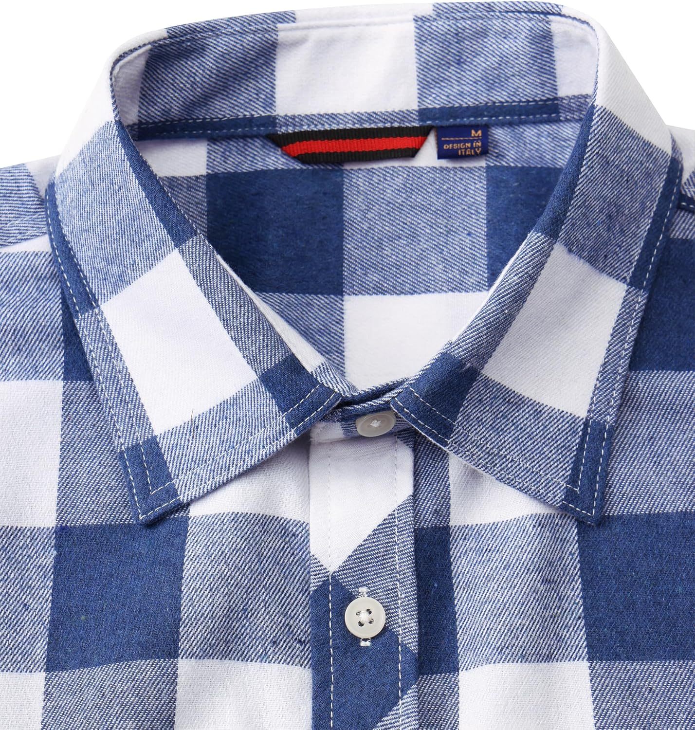 Alimens & Gentle Boy's Flannel Shirt Button Down Long Sleeve Plaid Casual Shirts