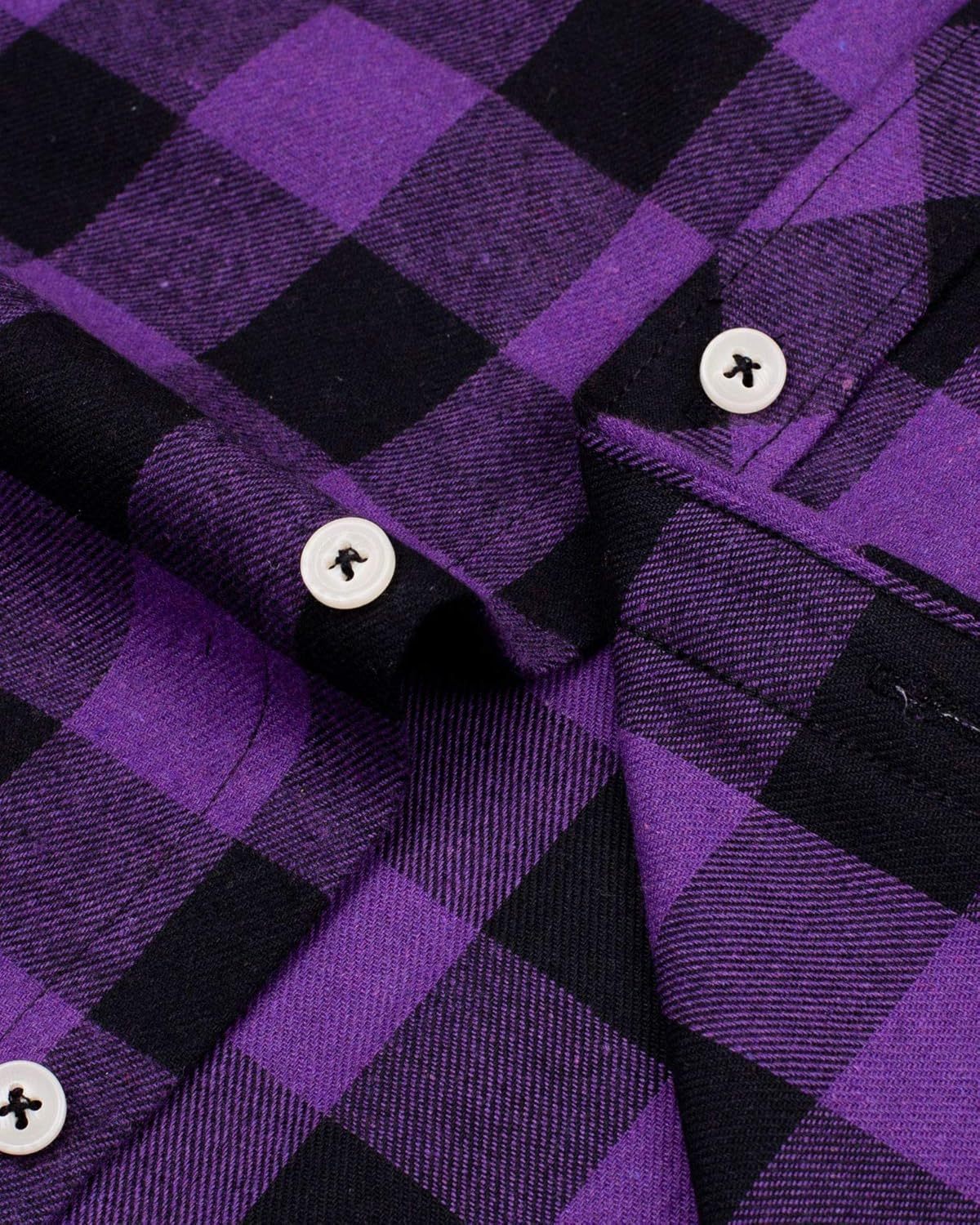 Alimens & Gentle Boy's Flannel Shirt Button Down Long Sleeve Plaid Casual Shirts