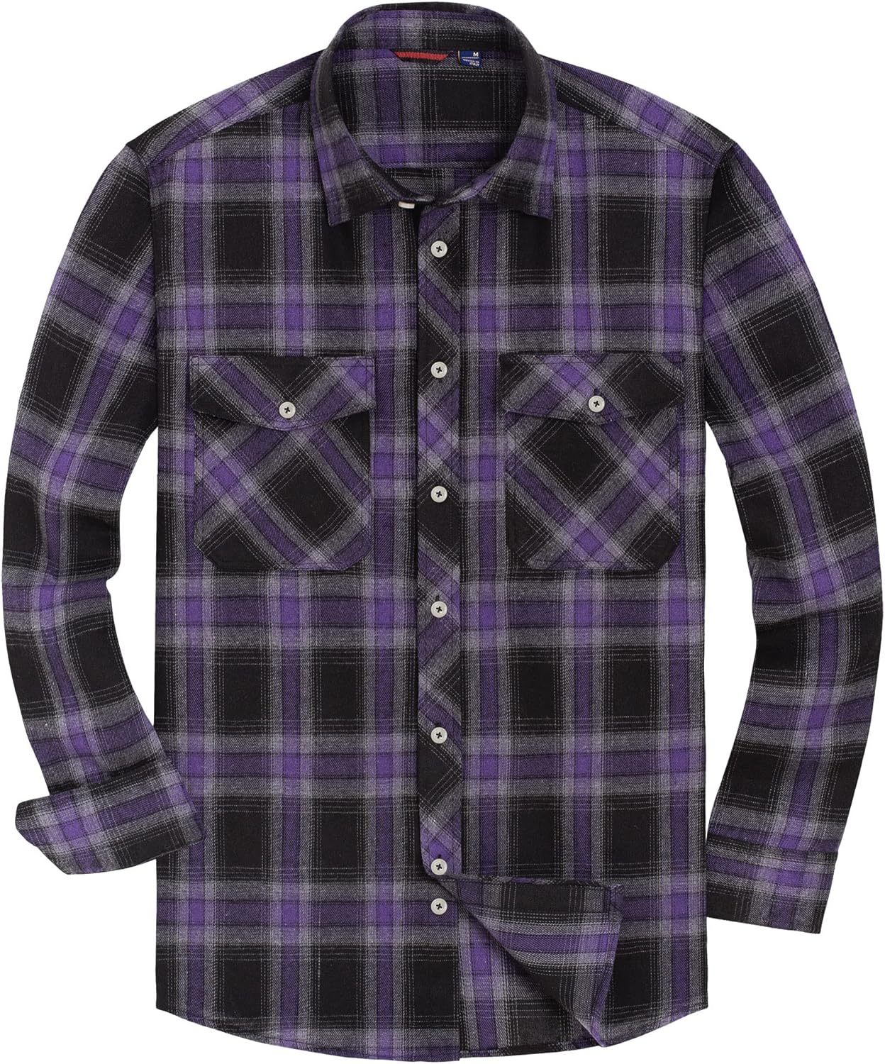 Alimens & Gentle Boy's Flannel Shirt Button Down Long Sleeve Plaid Casual Shirts