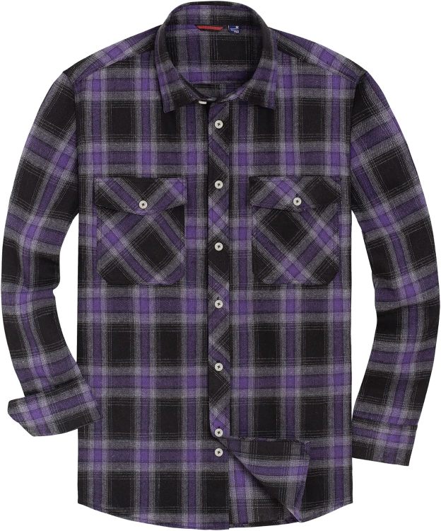 Alimens & Gentle Boy's Flannel Shirt Button Down Long Sleeve Plaid Casual Shirts