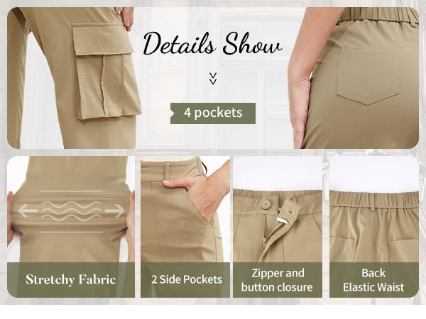 Avamo Stretchy Womens Cargo Pants thick thigh pants work outfits women Wide Leg Sweatpants Baggy High Waisted 6 Pockets Straight Leg Casual Y2K Streetwear With Adjustable Trouser Cuffs for Daily Wear Womenswear Button