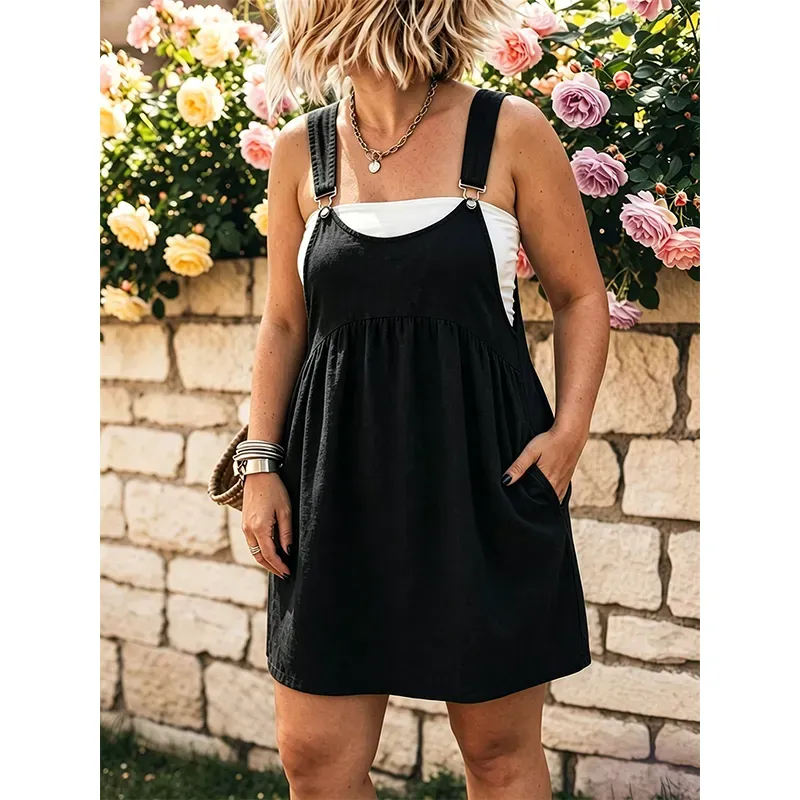 📢📢90% OFF !! ⏰Women's Casual Overall Pinafore Dress