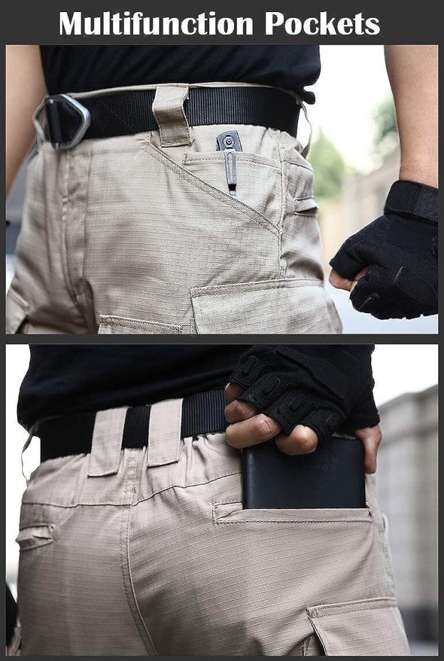 (7 Pants)  Men's Outdoor Tactical Pants Rip Stop Lightweight Waterproof Military Combat