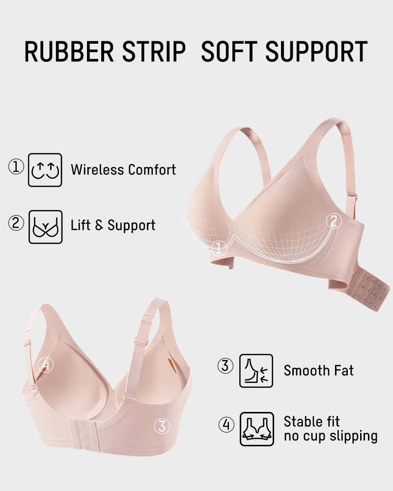 Seamless Deep V Push-Up Wireless Bra
