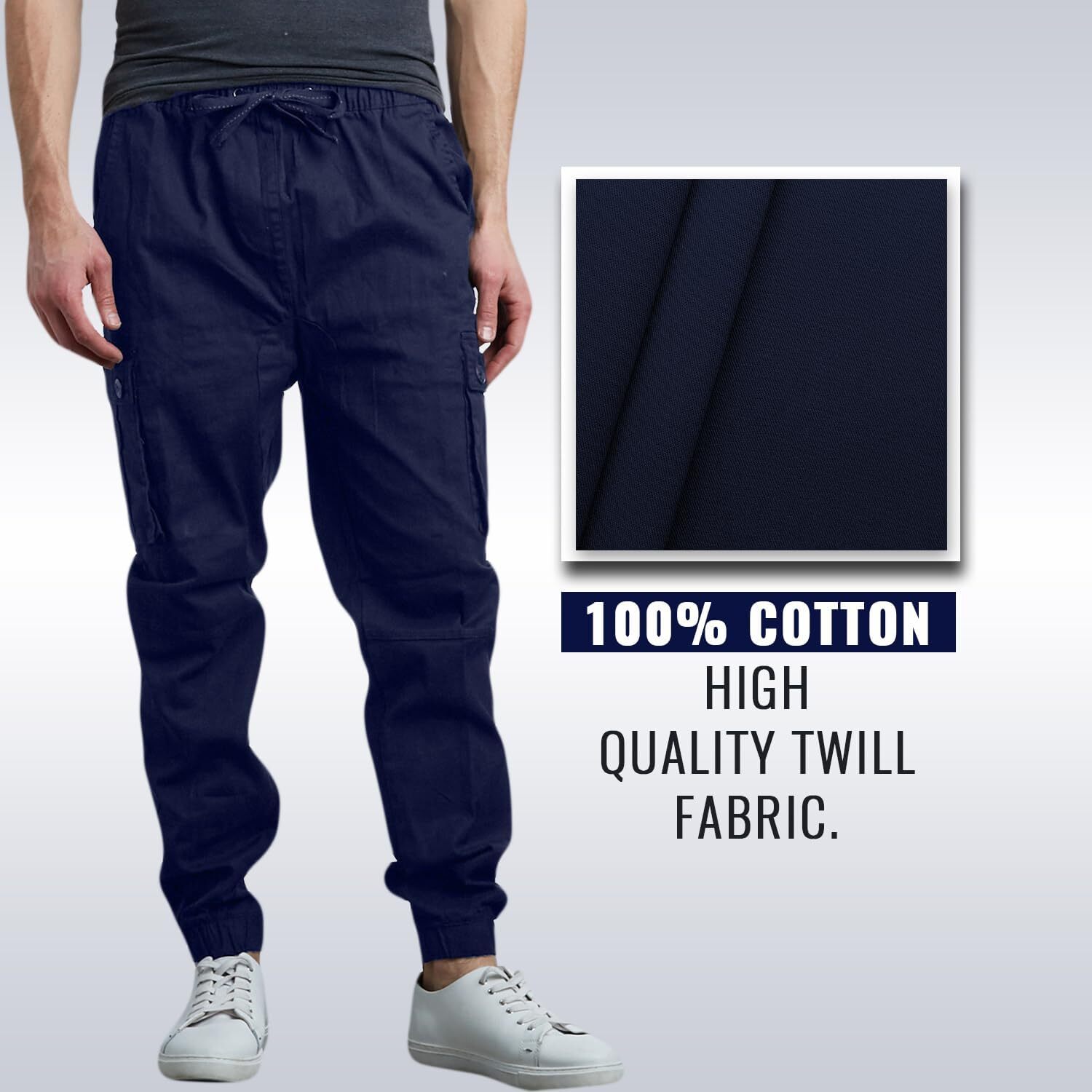 Last Day Promotion🔥3-Pack Men's Cotton Flex Stretch Cargo CombatJogger Pants (Sizes, S-6XL)